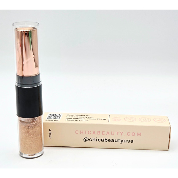 HUDA BEAUTY Glowish Multidew Skin Tint 04 Med & ChicaBeauty Glow Highlighter Duo - Picture 3 of 8